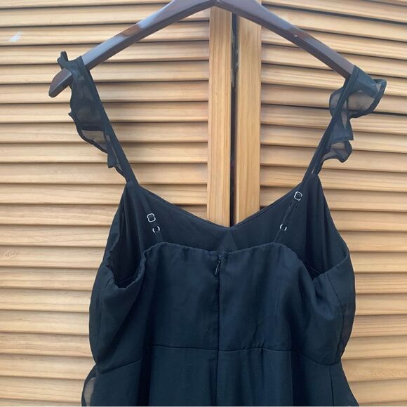 Lulu’s Black Midi Flowy Dress Small - Picture 5 of 5